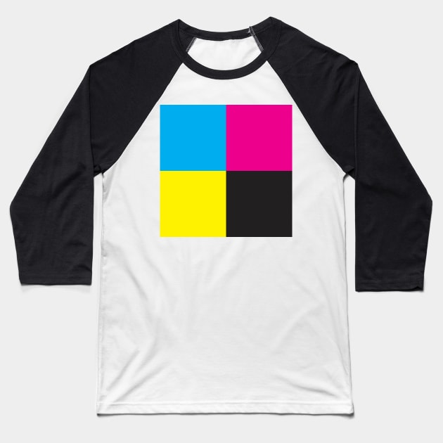 CMYK Grid Baseball T-Shirt by designminds1